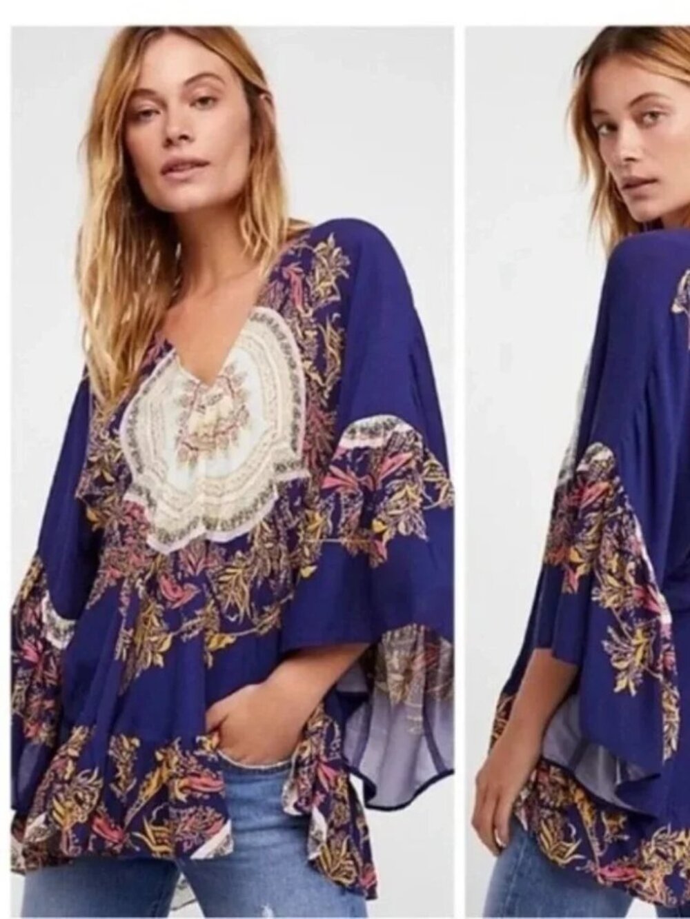 Free People Sunset Dreams bohemian style top shirt blouse XS pullover luxury
